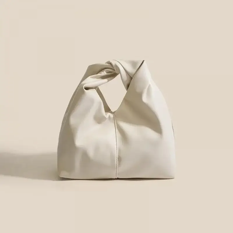 Bolsa de bolinho macio com design de nicho para mulheres, couro PU, grande capacidade, casual, pendulares, rugas, nuvem, bolsa feminina, 2022