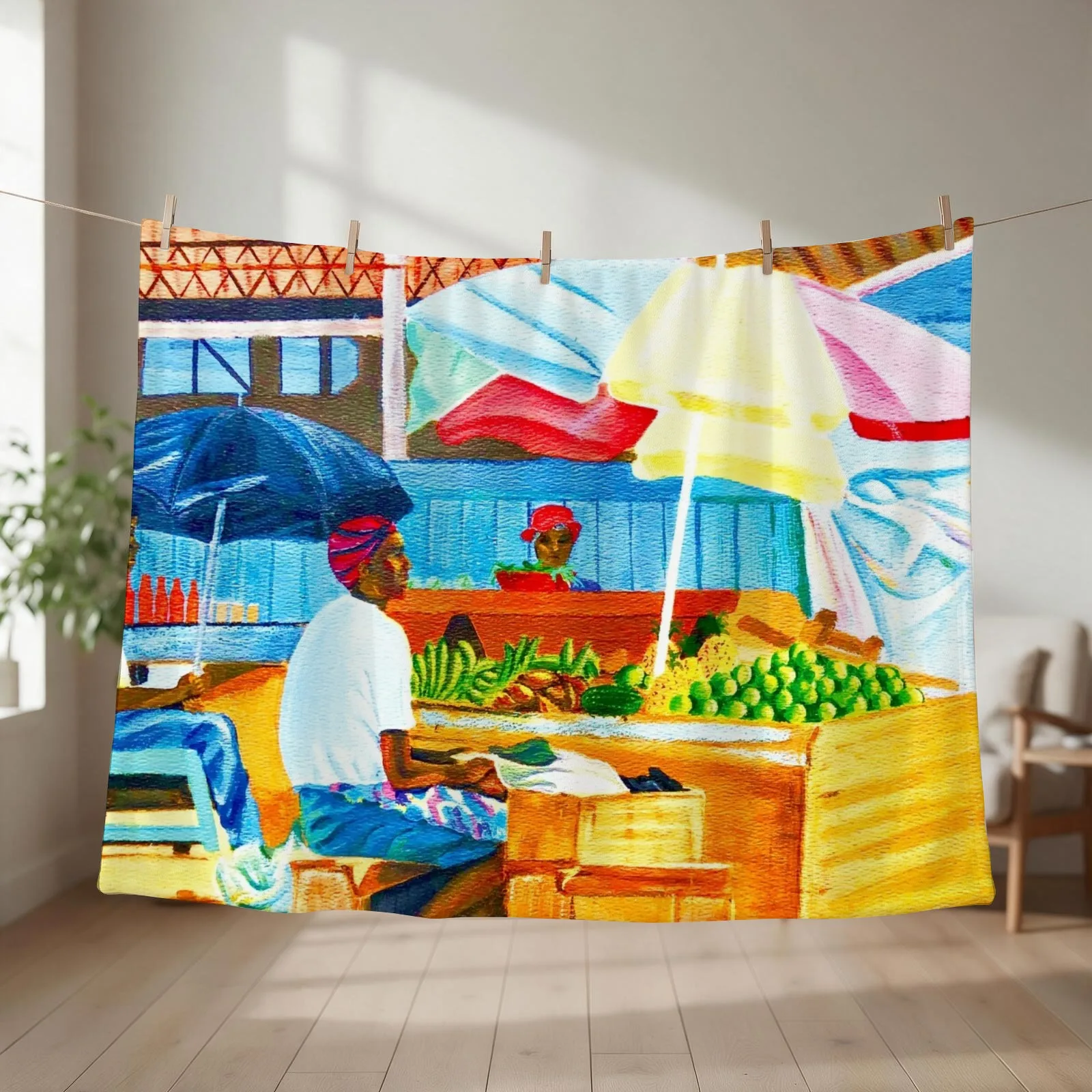 Market Square - Grenada Throw Blanket couch cozy soft plush fuzzy picnic outdoor blanket