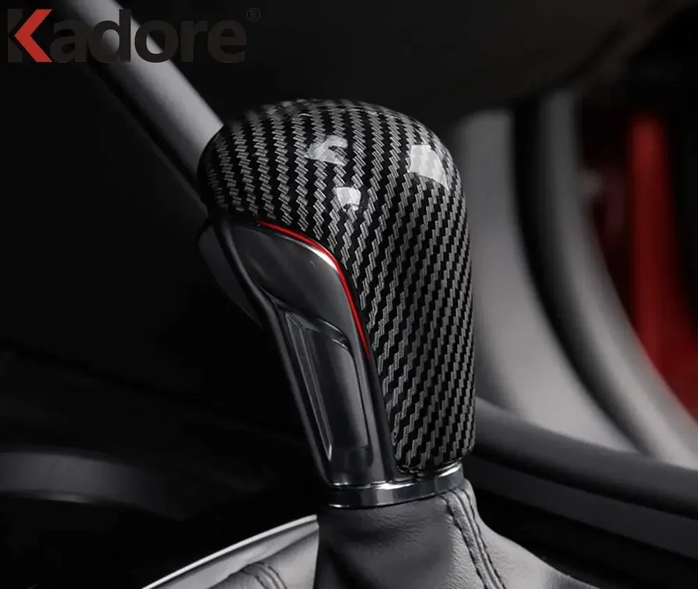 لمازدا 3 Axela 2019 2020 2021 2022 2023 2024 2025 في ألياف الكربون وحدة التحكم والعتاد التحول المقبض غطاء الكسوة اكسسوارات السيارات التصميم