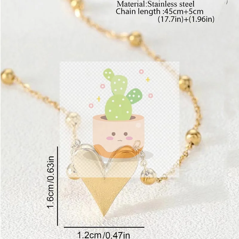 الفولاذ المقاوم للصدأ القلب سلسلة بدلاية قلادة للنساء الاتجاه الأنيق الفتيات الرقبة المختنق مجوهرات هدايا مقاوم للماء