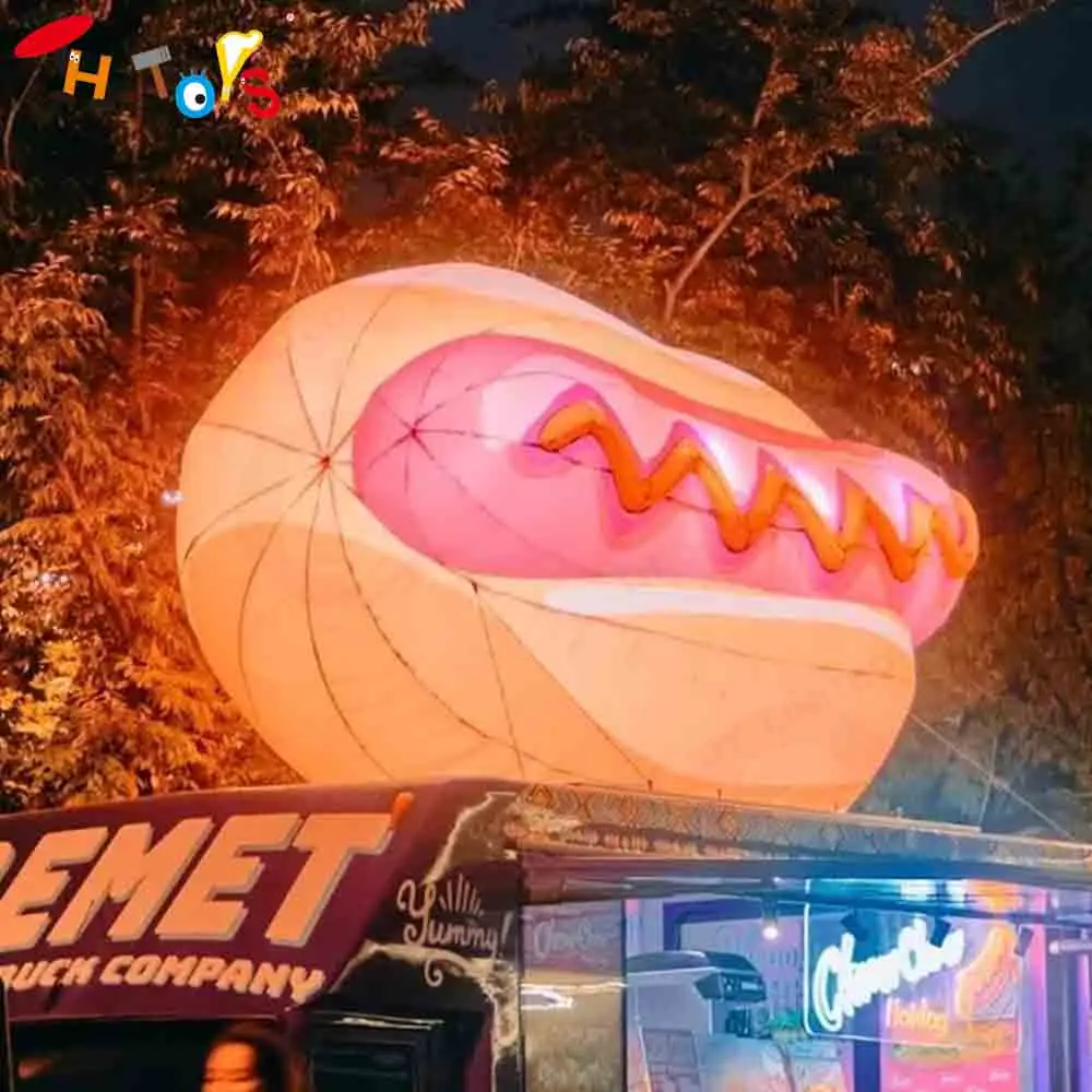 Transporte rápido 3m/4m/6m modelo de cachorro-quente inflável réplica de salsicha inflável feito sob encomenda explodir cachorro-quente para publicidade