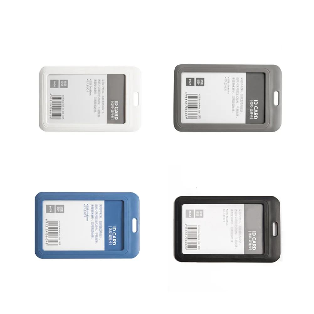 

3pcs Id Badge Holder Lanyard Dusty Blue Work Cover For Credentials Bus Pass Employee Protector Pp Cover Lightweight Office