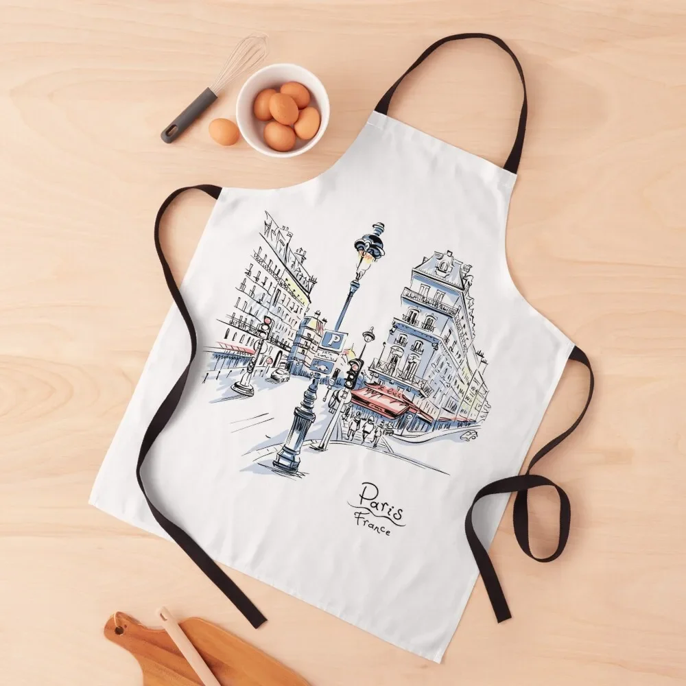 Paris France Apron kitchen utensil man chef uniform For Kitchen Women Apron