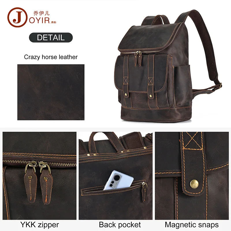 حقيبة ظهر جلدية كلاسيكية للرجال حقيبة كمبيوتر للأعمال حقيبة سفر حقيبة رجالية إكسسوارات عصرية هدية عيد ميلاد راقية جديدة #3