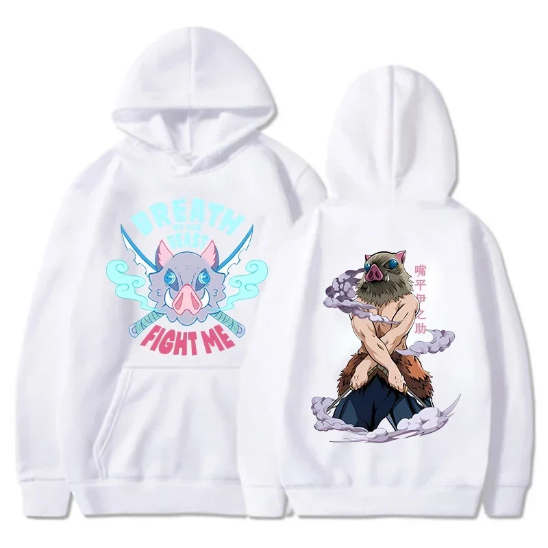 New Hot Hashibira Inosuke Printed Hooded Sweatshirt Autumn Winter Women Men Harajuku Anime Hoodie Fleece Loose Casual Hoodies