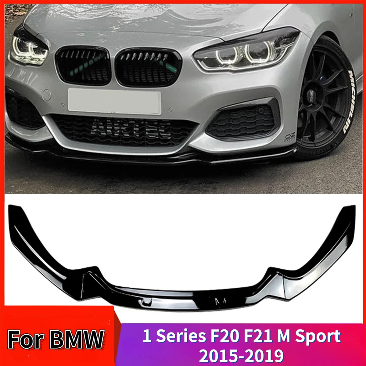

Car Front Bumper Lip Spoiler for BMW 1 Series F20 F21 M118i M120i M Sport 2015-2019 Protector Lower Blade Splitter Accessories