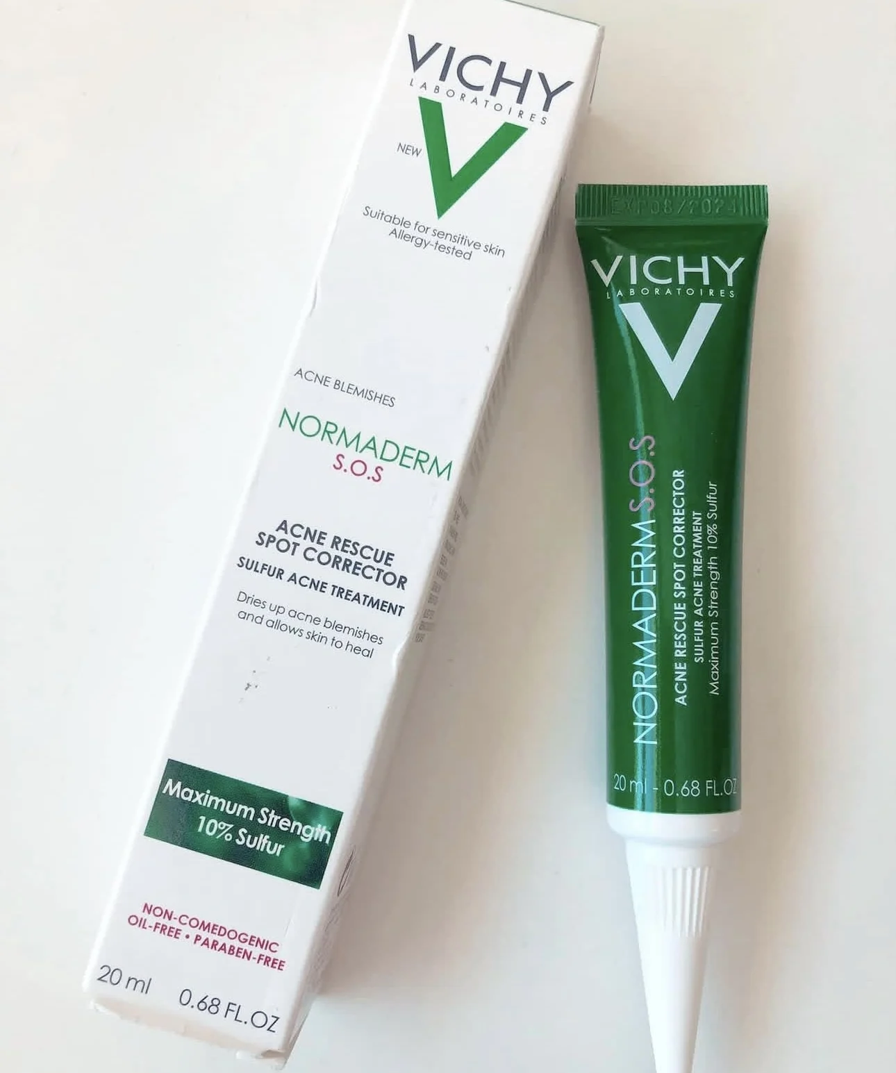 Crema Antiacné Reparadora con Azufre Vichy Normaderm S.O.S. de 20 ml Crema Calmante para el Enrojecimiento del Acné