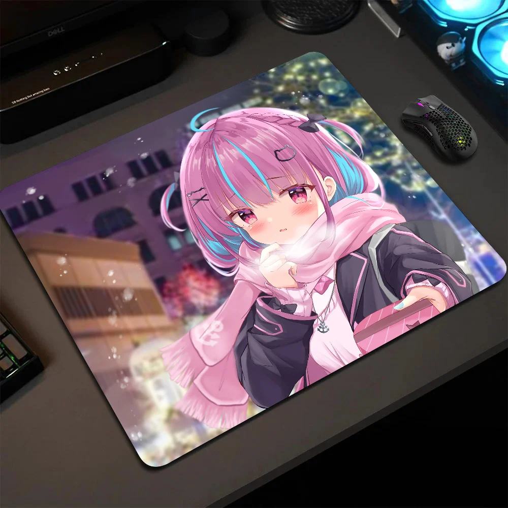 

Aqua Minato Virtual Youtuber Hololive Girl Mousepad Small LockEdge Mouse Pad For Gamers Computer Desk Pad Anti-slip Rubber