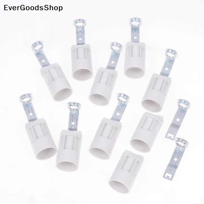 ✦ E14 Candelabra Lamp Holder Bulk Pack of 10 – Zinc Alloy Bulb Socket with Bracket for Crystal Lights