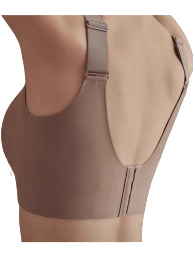 Soutien-gorge push-up pour femmes, rembourré sans fil, sous-vêtements sans couture, grande taille, col en v, haut, Lingerie Sexy, bretelles larges, intimes, M-4XL
