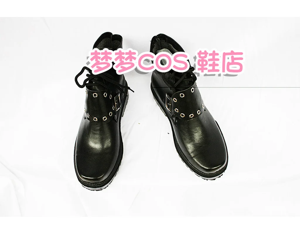 Anime Final Fantasy VIII Squall Leonhart Cosplay Shoes Black Short PU Leather Flat Sole Boots For Halloween Carnival