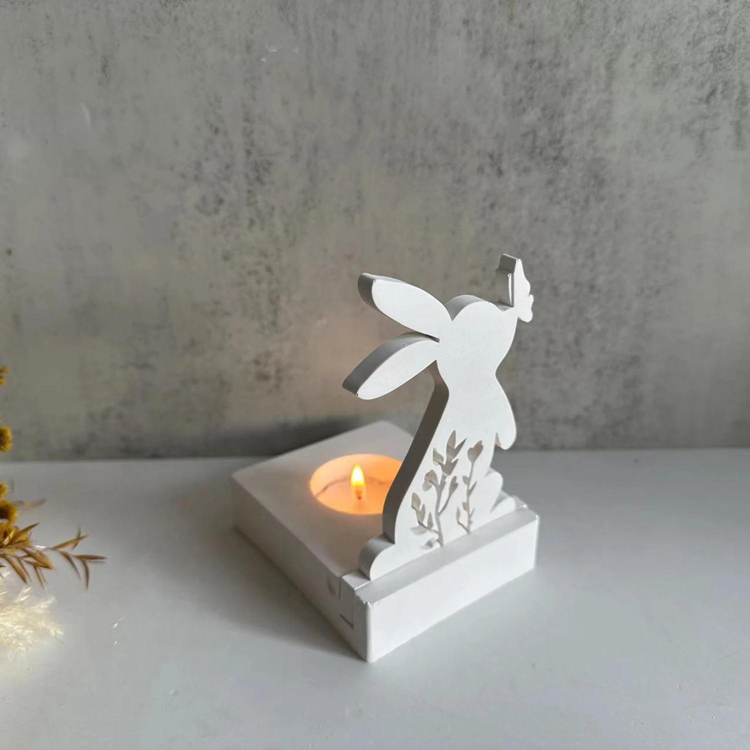 Easter Rabbit Kiss Butterfly Candle Silicone Mould DIY Gypsum Car Mounted Incense Expanding Aromatherapy Gypsum Decoration Mould