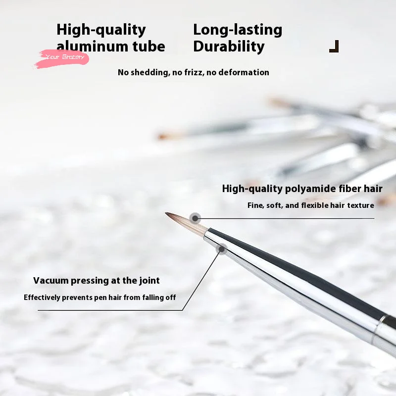 1 個シルバーネイルアートペイントペンブラシ - 高品質の取り外し可能な光線療法ジェルユニバーサルネイルラインマニキュアツール