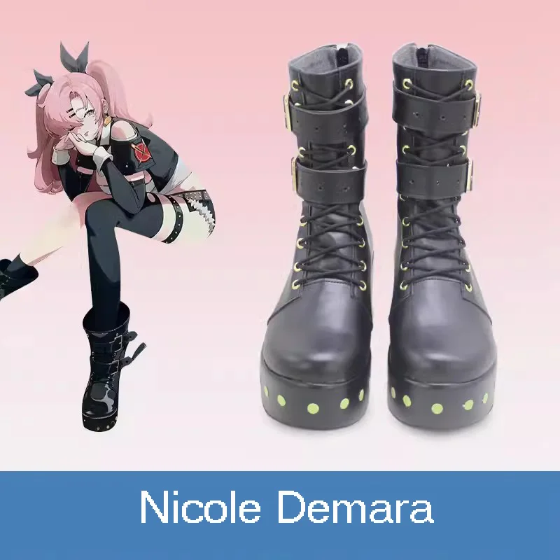 Nicole Demara Cosplay Shoes Boots Game Zenless zone zero Wig Earrings Anime Role Play Halloween Women Men Costume Outfit Prop