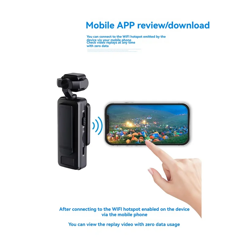 A52T Outdoor Sports Camera 1080P HD WIFI Digital Video 270° Rotatable Lens Mini Handheld Law Enforcement Recorder