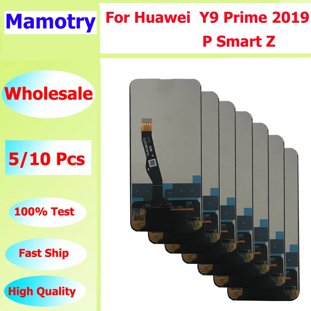 

Оптовая продажа, 5/10 шт./лот для Huawei Y9 Prime 2019, сенсорный ЖК-экран в сборе P Smart Z STK-LX1