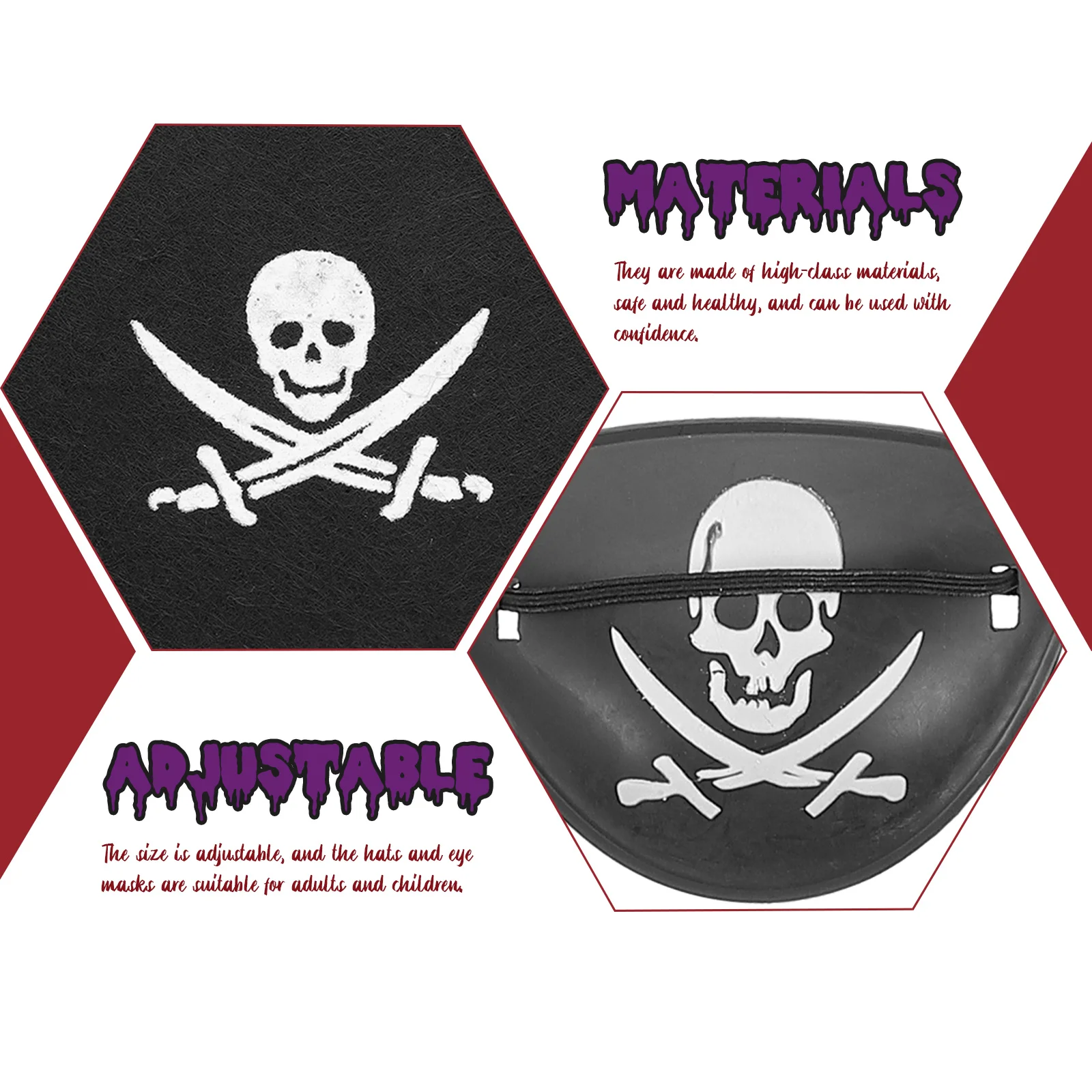 

6 Sets Pirate Headdress Costume Kit Accesories Party Accessories Clothing Cosplay Halloween Props Child