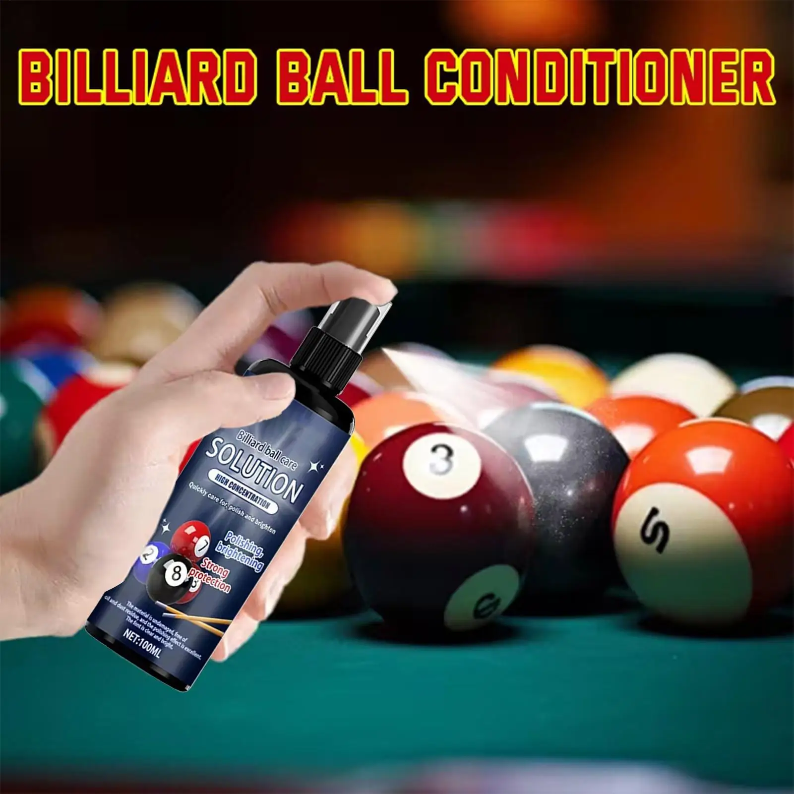 100ml Billiard Ball Cleaning Agent Pool Ball Spray Billiard Ball Maintenance Cleaner Pool Ball Polished Agent For Billiard Clean