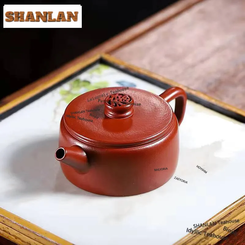 100ml Yixing Purple Clay Teapots Handmade Lucky Coin Well Curb Pot Raw Ore Dahongpao Mud Kettle With Infuser Zisha Tea Set Craft