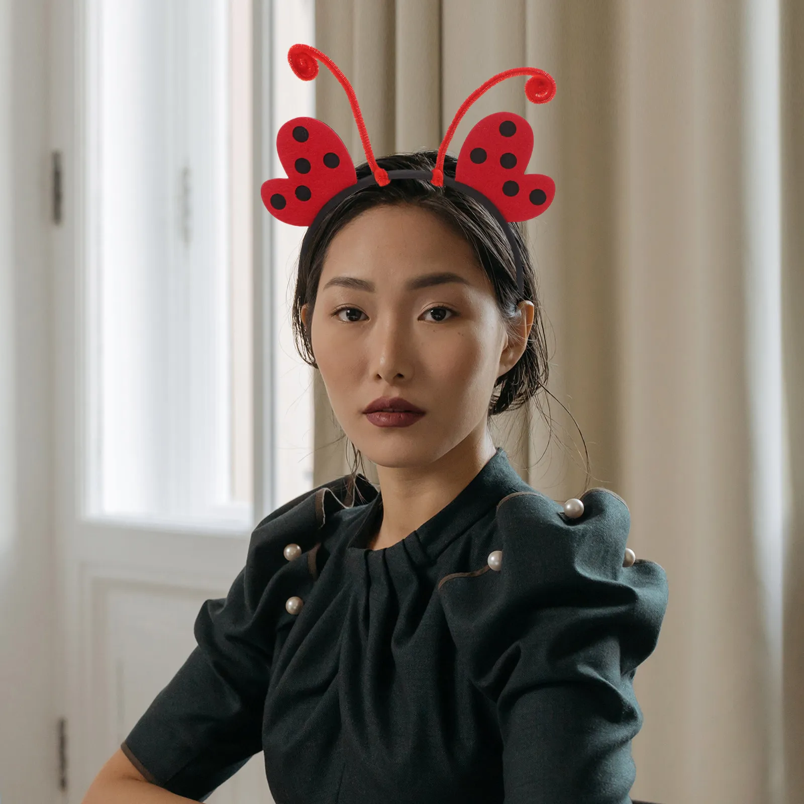 

5Pcs Ladybug Headbands Insect Antenna Costume Hair Accessories Birthday Party Festival Hair Hoop Photo Props Ladybug Costume for
