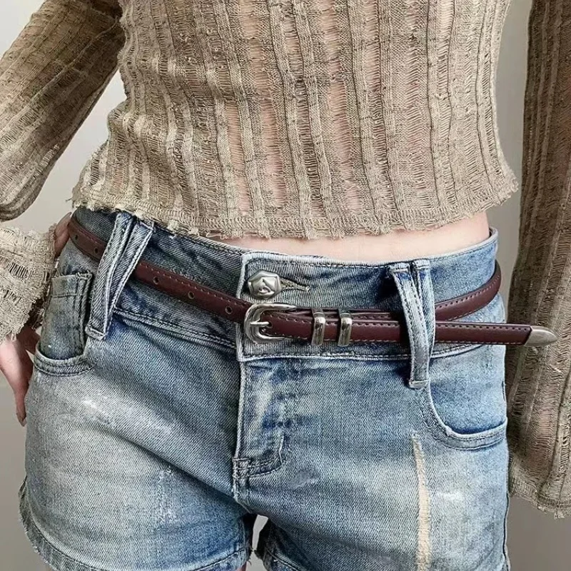 Korean version candy-colored small leather belt for women, thin style, summer decorative, simple and versatile, pairs with dress