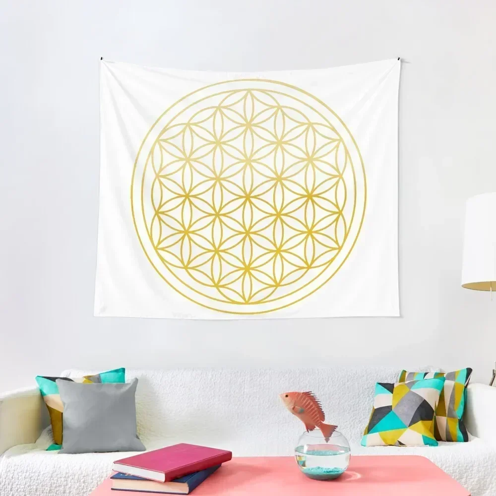 

Flower of life Golden Tapestry Wall Hanging Decor House Decoration Decoration Pictures Room Wall Tapestry