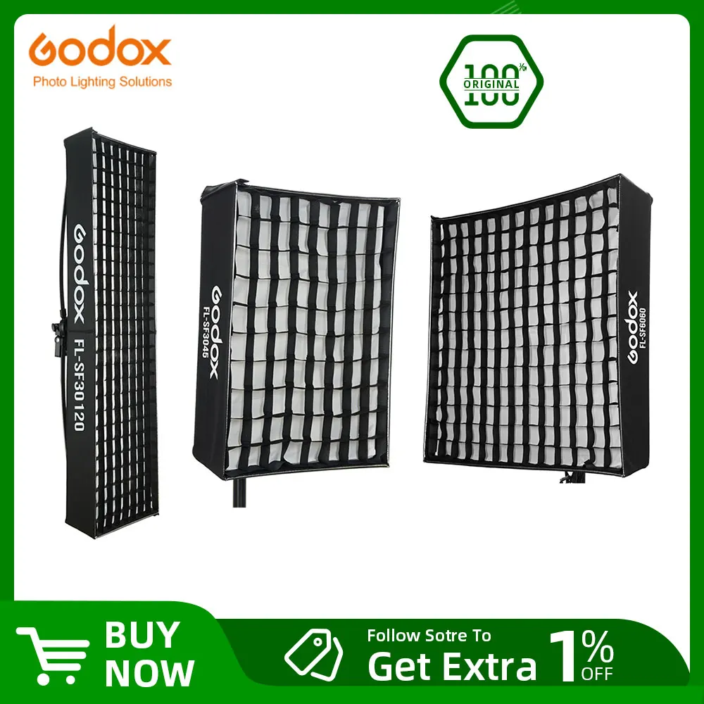 Godox FL-SF 3045 / FL-SF 4060 / FL-SF 30120 / FL-SF 6060 Honeycomb Softbox for FL60 FL100 FL150R FL150S LED Light