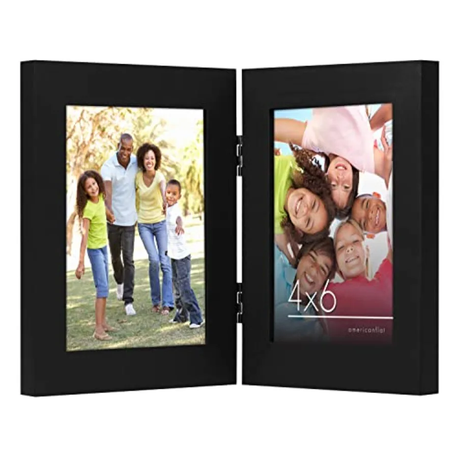

Hinged Picture Frame with Shatter-Resistant Glass - Double Picture Frames with Engineered Wood - Signature Collection - Photo F