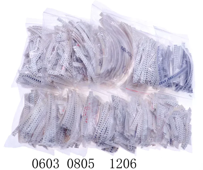 33valuesX 20pcs=660pcs 1R To 1M Ohm 1% SMD Sample Kit DIY 3.3R 5.1R 10R 47R 62R 82R 1K 10K 0603 0805 1206 Resistor Kit Assorted