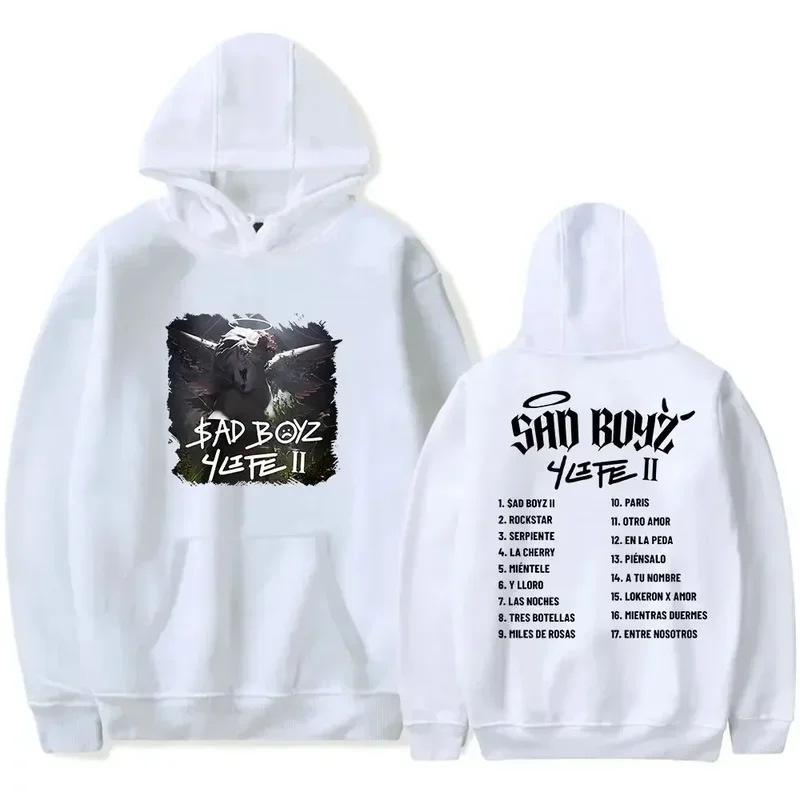 Junior H Merch Sad Boyz 4 Life II Album Merch Hoodie Long Sleeve Sweatshirt Streetwear MenWomen Pocket Funny Clothes