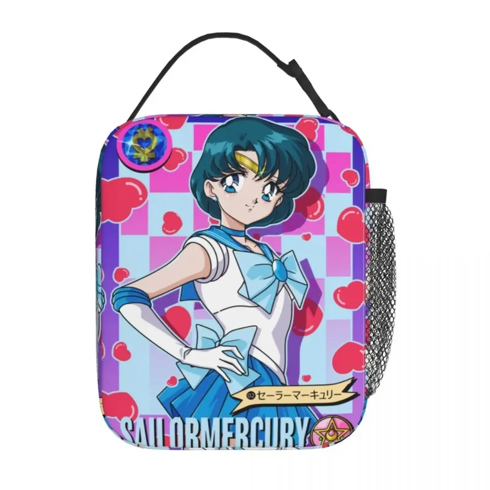 Insulated Lunch Boxes Sailor Mercury Cartoon Girl Merch Sailor Moon Lunch Container 2024 New Cooler Thermal Lunch Box For School