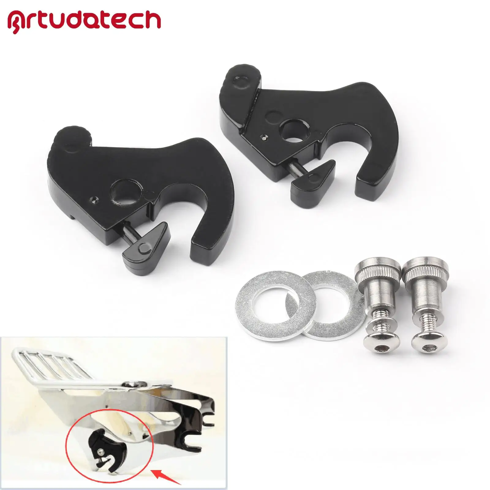 

Комплект поворотных замков Artudatech с замком, подходящий для Touring, Softail, Sportster Sissy Bar