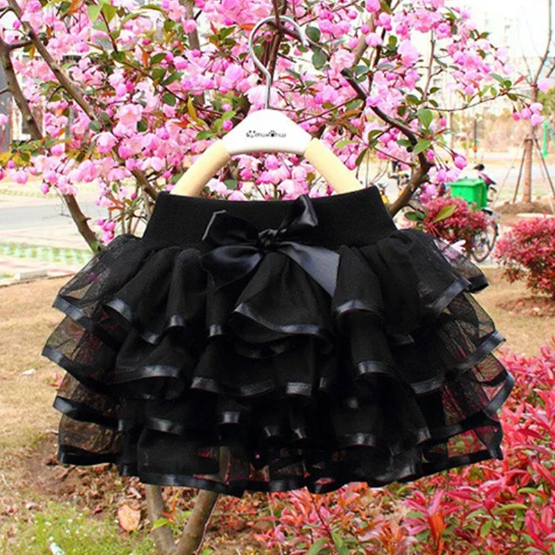 Baby Girl Tutu Mini Skirt Kids Princess Rainbow Pettiskirts Bow Dresses Girls Ballet Dance Skirts Ball Gown Children Clothes