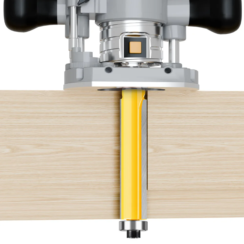 1PC 12MM Shank Milling Cutter Wood Carving 50 64mm Flush Trim Router Bit with Bearing Wood Template Pattern Bit  Carbide