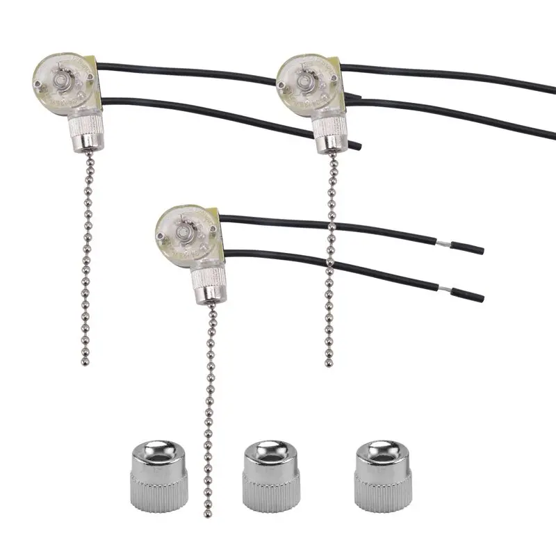 3Pack Ceiling Fan Light Switch ZE-109 Fan Switch Ceiling Pull Chain Switch Replacement Fast-