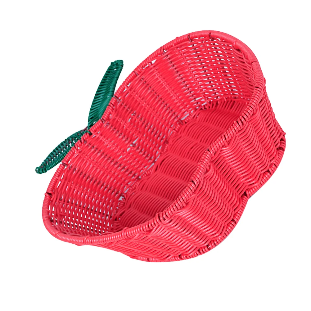 

Apple Fruit Plate Woven Storage Basket Bread Organizer Imitation Rattan Baskets