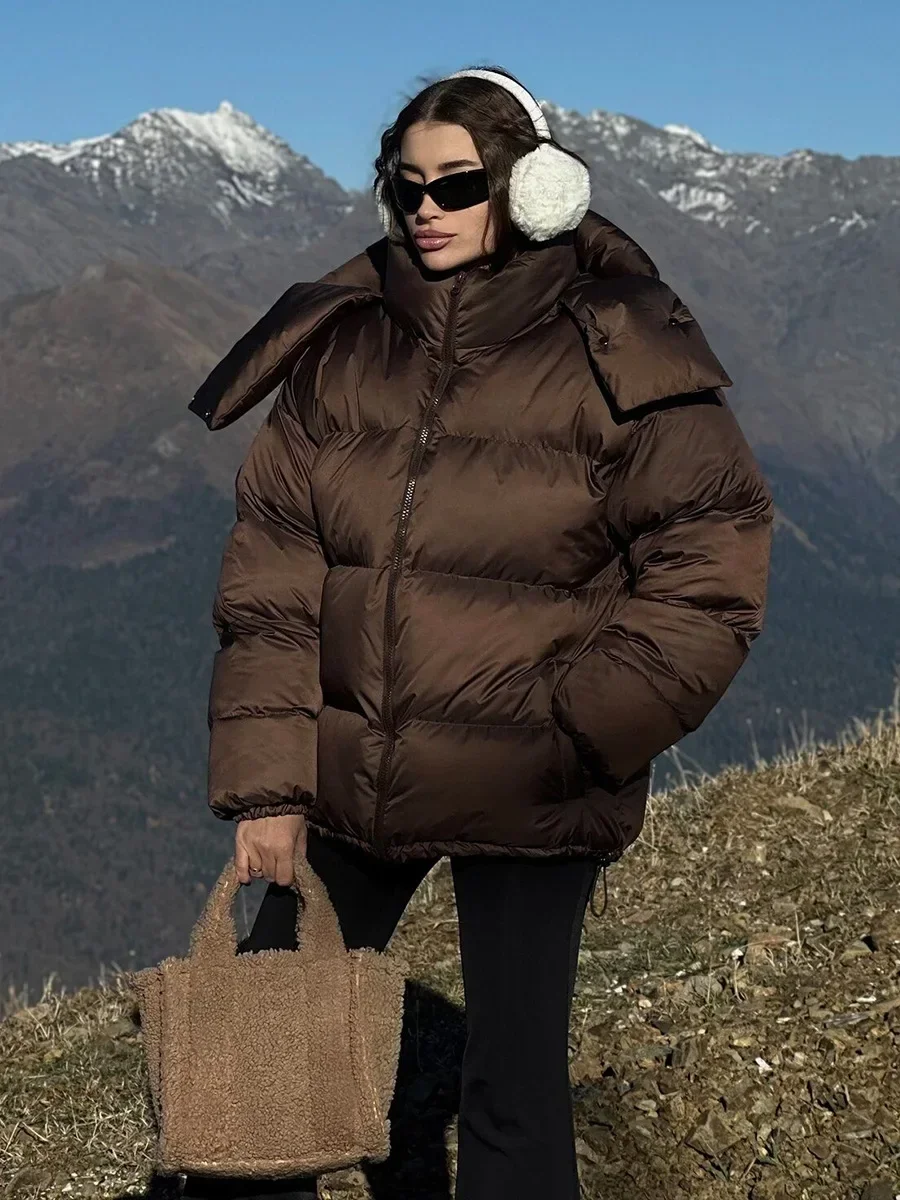Winter Warm Down Coat Women Fashion Parkas Coat Vintage Bread Jacket Outwear Office Ladies Cotton Puffer Jackets