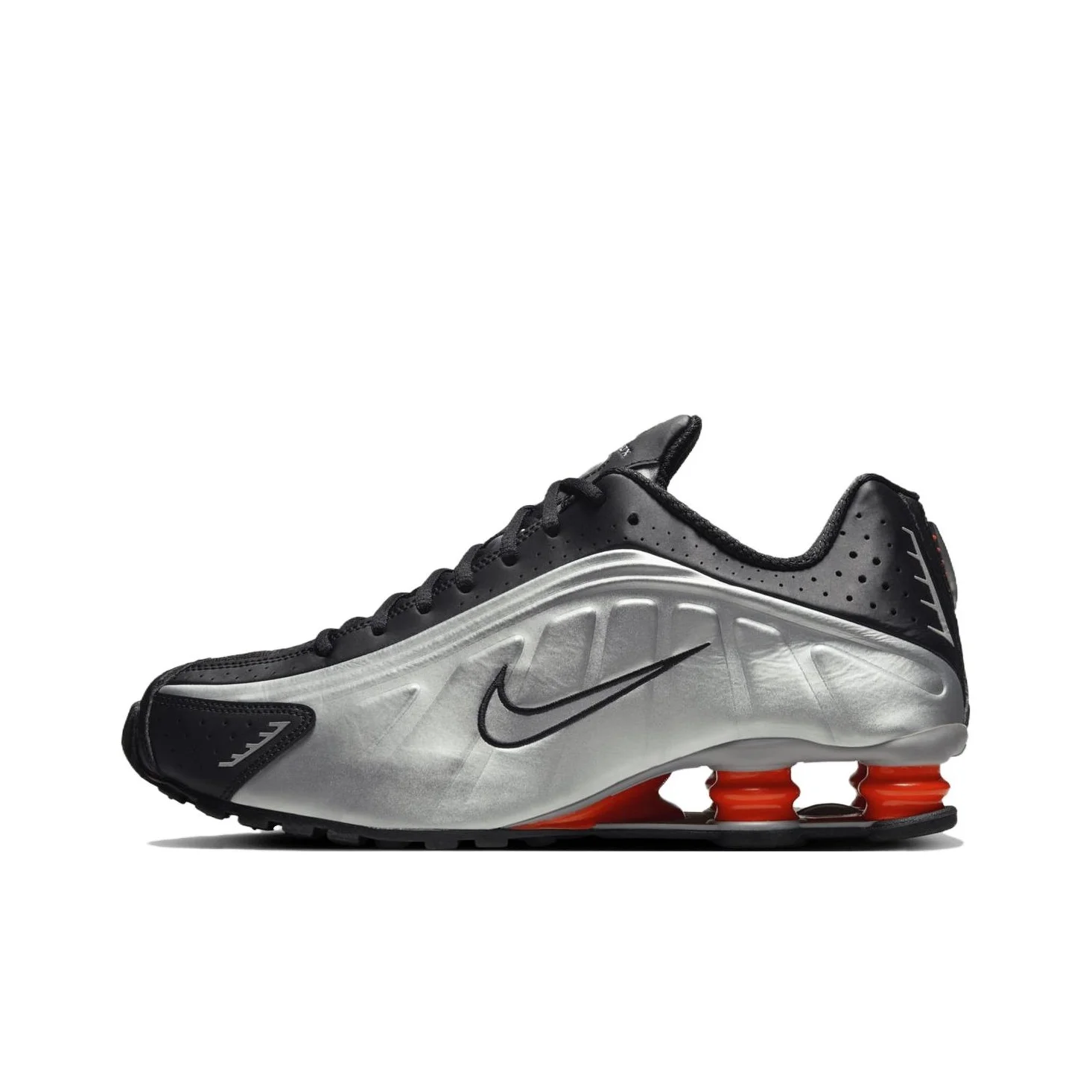 Nike Shox R4 Breathable Low top Casual City Commuting Running Shoes Men's Silver Black HQ1988-002