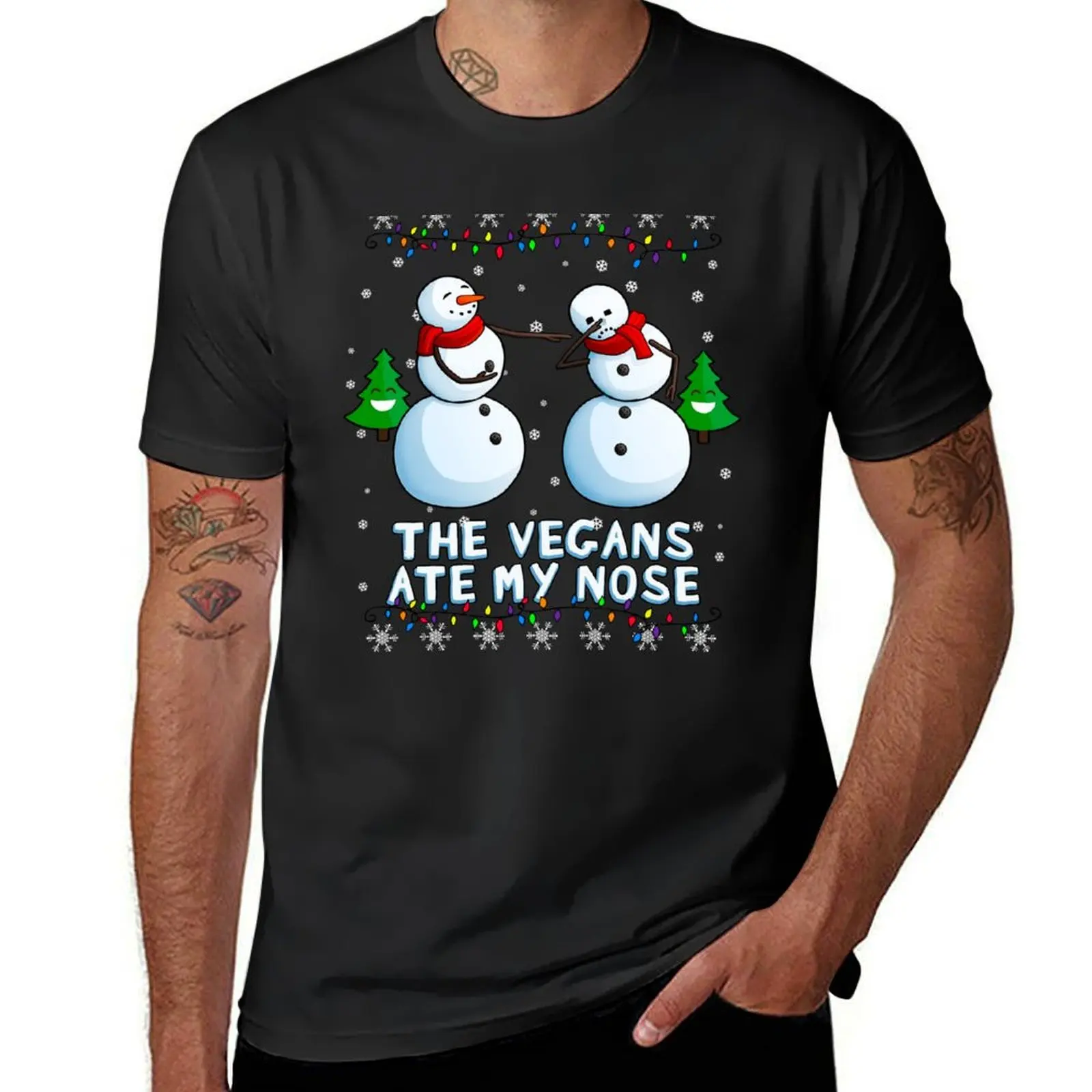 Vegans Ate my Nose Snowmen T-Shirt cute clothes oversized mens t shirts casual stylish