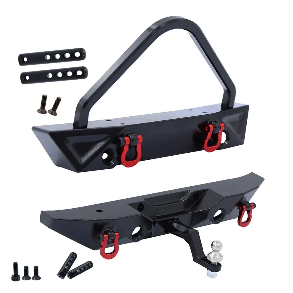 Metal Front Rear Bumper With Tow Hook Winch Hole For 1/12 MN128 1:12 MN 128 RC Crawler Remote Control Car Upgrade Parts