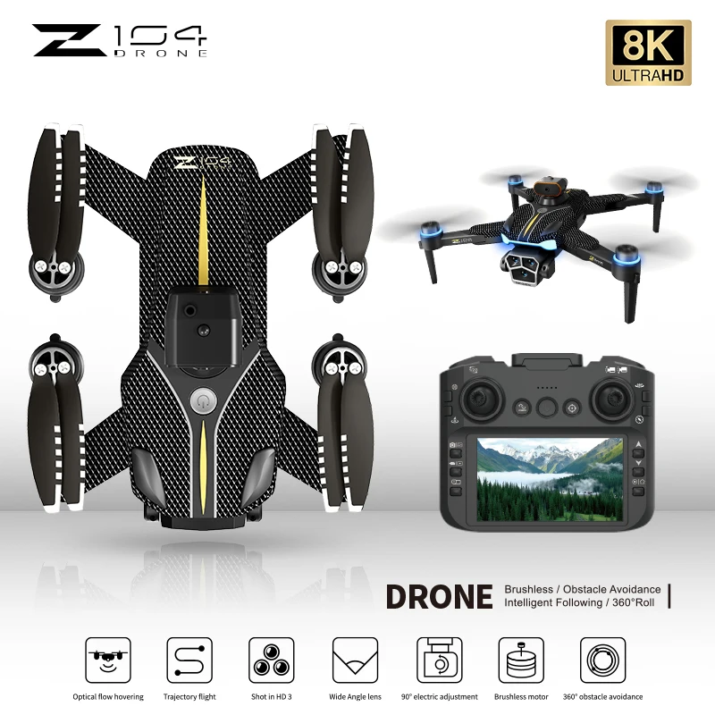 Z104 MAX الطائرة بدون طيار المهنية 8K مع HD كاميرا مزدوجة 5G واي فاي FPV نظام تحديد المواقع فرش السيارات تجنب العوائق طوي درون أجهزة الاستقبال عن بعد