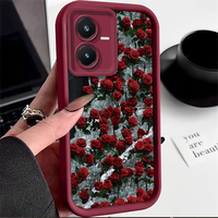 Y 22 22s Luxury Rose Flower Silicone Phone Case On For Vivo Y22 Y22s Y22T 4G VivoY22 VivoY22s Camera Protetive Cover