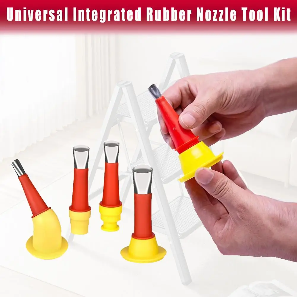 9/22/24/27Pcs Universal Integrated Rubber Nozzle Tool Steel Caulking Stainless Coating Nozzle Caulking With Kit Tool Connec B6D7