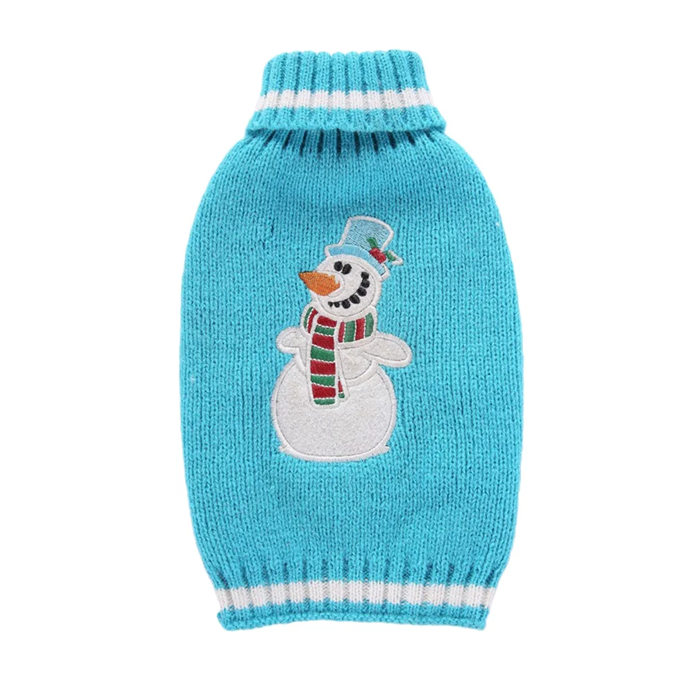 

1Pcs Christmas Snowman Dog Sweater Blue Warm Winter Pet Clothes Size Xxs Perfect for Outdoor Walks Jogging Photo Taking