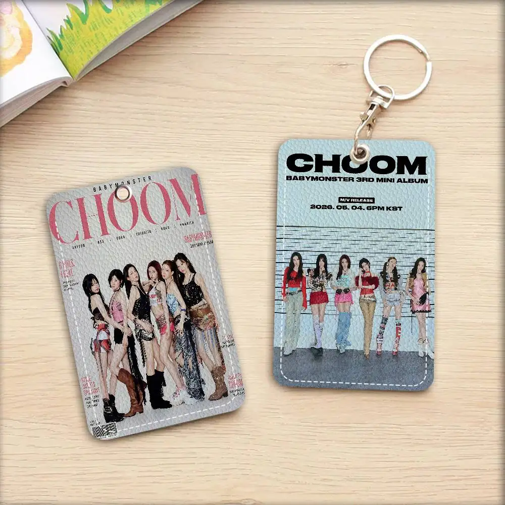Kpop B-Baby hot monster Card Holders Student ID Card Protective Cover Cases Student Campus Access Cards Key Chain Anti-lost