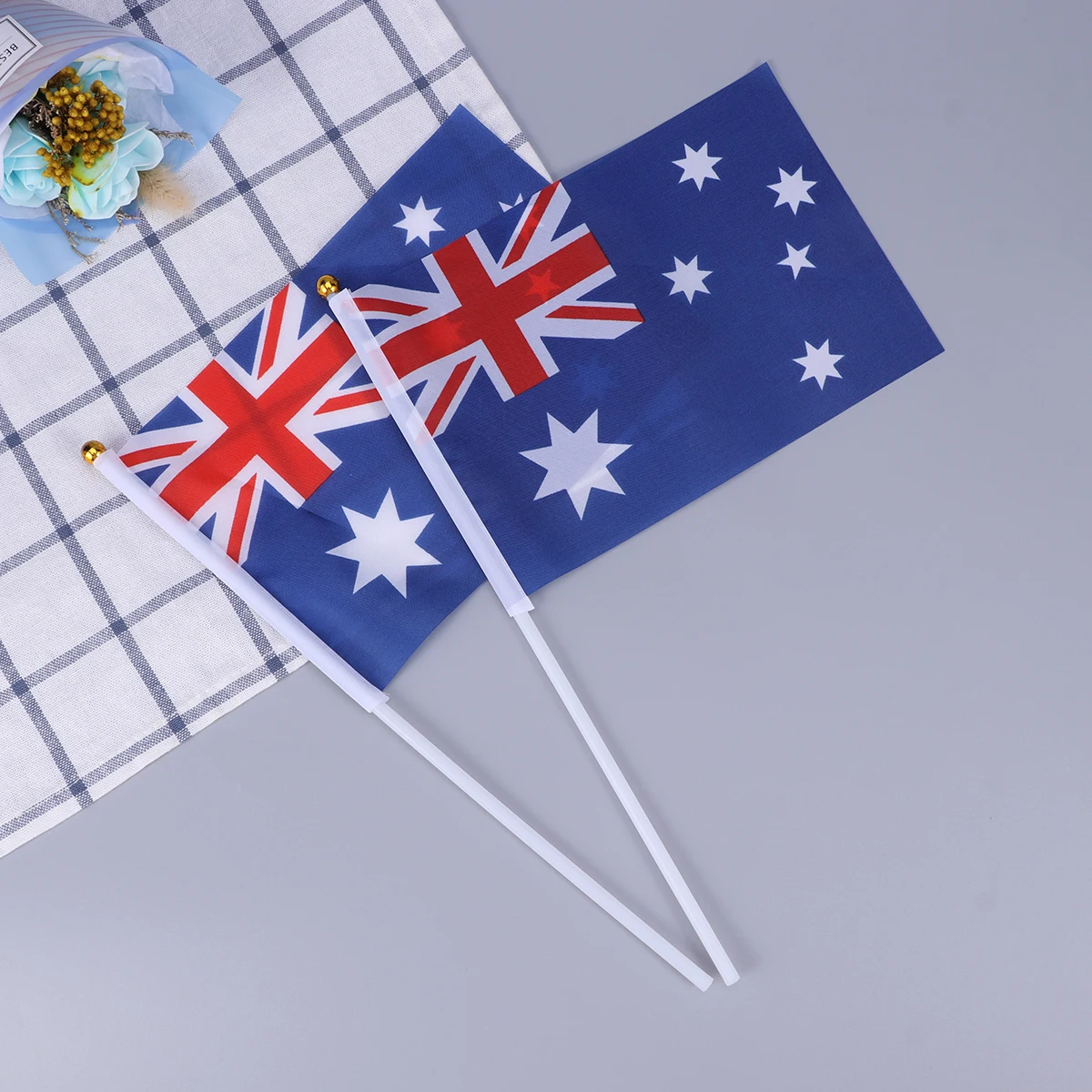 

50pcs Hand Held Small Australia Flag On Stick International World Country Stick Flags Banners Party Decoration