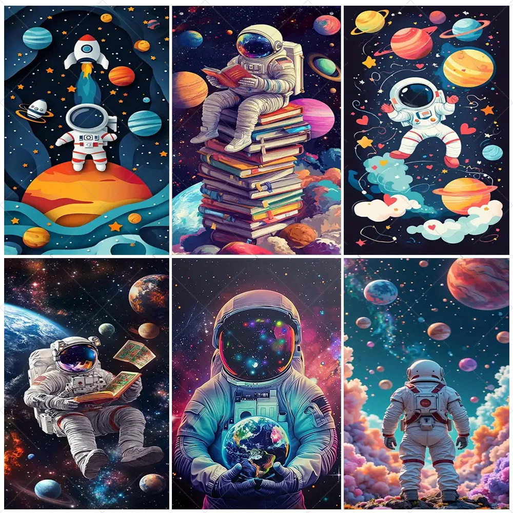 

Fantasy Space Astronaut Rocket Kids Birthday Party Decorations Background Supplies Cartoon Cosmic Planet Photography Backdrop