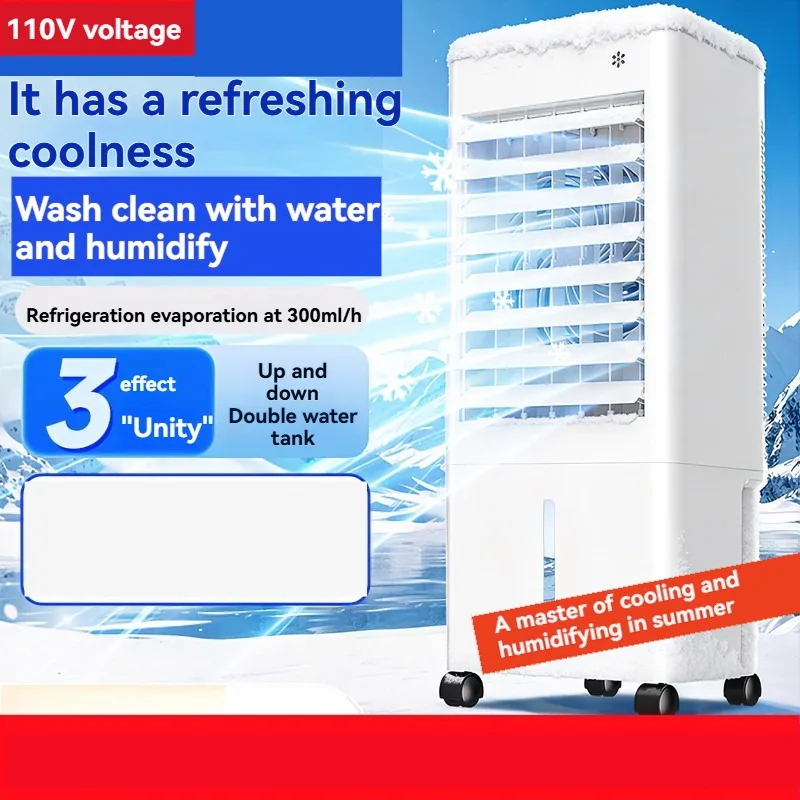 110V/220V Refrigeration Air Conditioner Fan Household Air Cooler Multi-functional Vertical Cooling Fan Quick Cooling