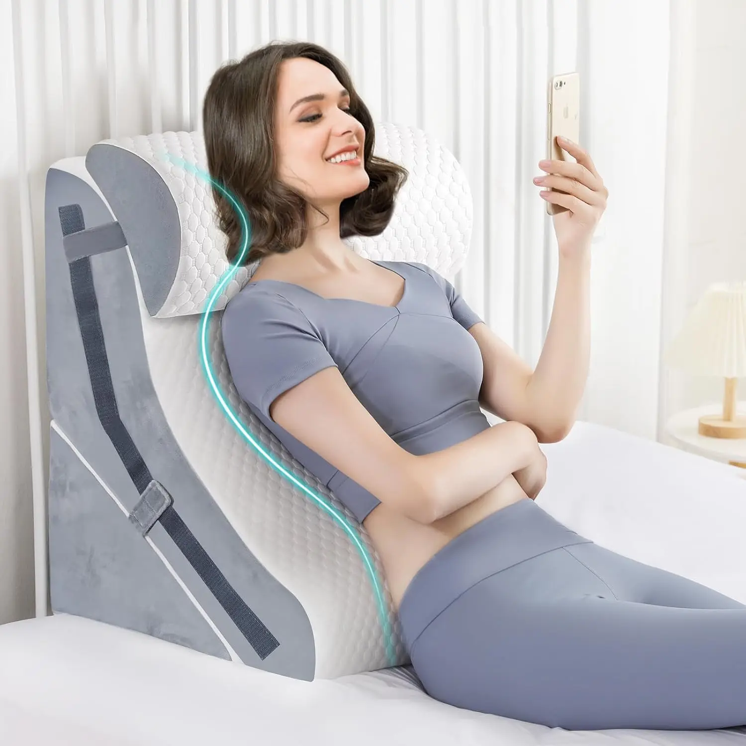 

Набор регулируемых ортопедических подушек из пены с эффектом памяти, 3 шт., для поддержки и комфорта во время сна