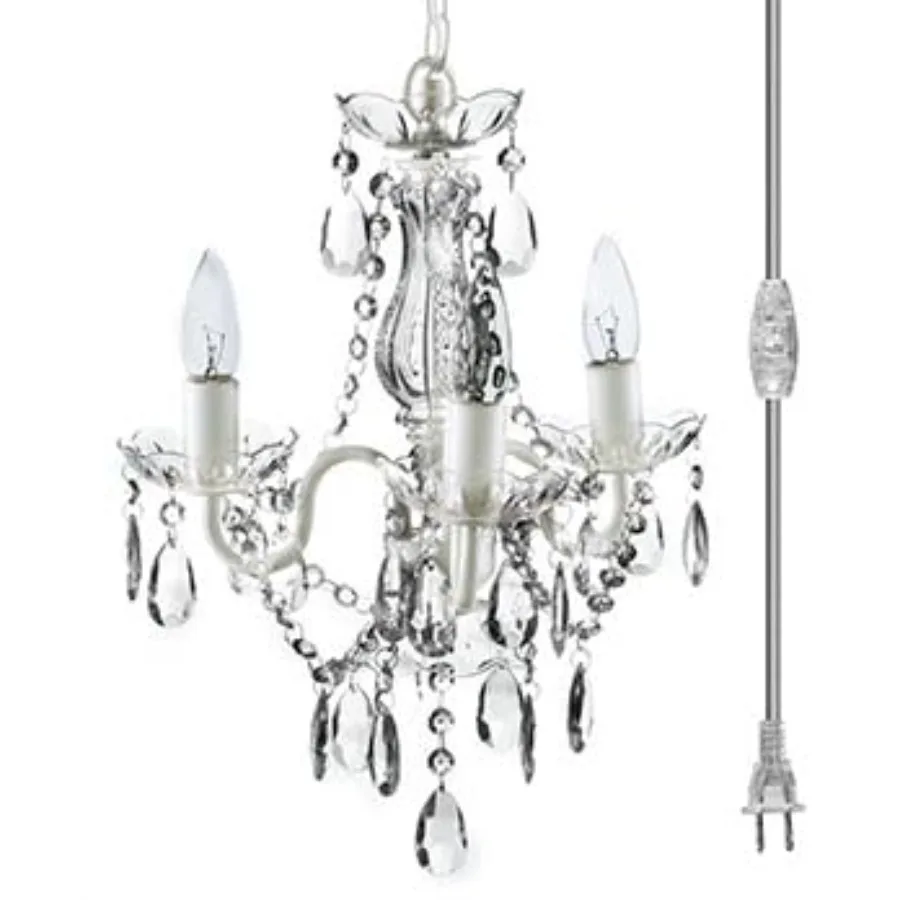 

The Original Brink House Hanging Swag Chandelier H17"xW12" Metal Frame with Clear Glass Stem and Acrylic s